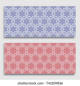 Seamless horizontal borders with repeating line texture. Geometric seamless lace patterns collection for banners, greeting cards or birthday invitations. Ethnic arabic, indian, turkish ornament
