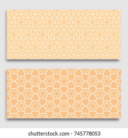 Seamless horizontal borders with repeating line texture. Geometric seamless lace patterns collection for banners, greeting cards or birthday invitations. Ethnic arabic, indian, turkish ornament
