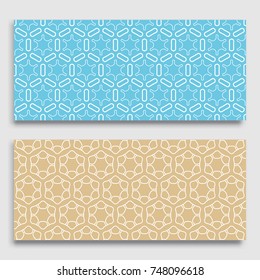Seamless horizontal borders with repeating line texture. Geometric seamless lace patterns collection for banners, greeting cards or birthday invitations. Ethnic arabic, indian, turkish ornament
