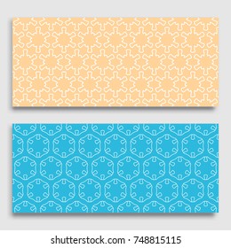 Seamless horizontal borders with repeating line texture. Geometric seamless lace patterns collection for banners, greeting cards or birthday invitations. Ethnic arabic, indian, turkish ornament