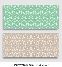 Seamless horizontal borders with repeating line texture. Geometric seamless lace patterns collection for banners, greeting cards or birthday invitations. Ethnic arabic, indian, turkish ornament