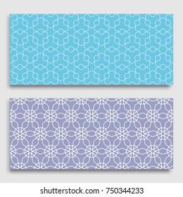 Seamless horizontal borders with repeating line texture. Geometric seamless lace patterns collection for banners, greeting cards or birthday invitations. Ethnic arabic, indian, turkish ornament