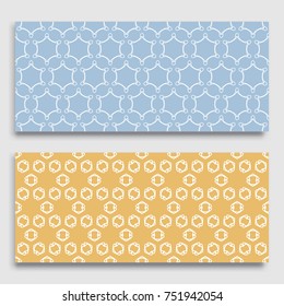 Seamless horizontal borders with repeating line texture. Geometric seamless lace patterns collection for banners, greeting cards or birthday invitations. Ethnic arabic, indian, turkish ornament