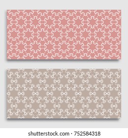 Seamless horizontal borders with repeating line texture. Geometric seamless lace patterns collection for banners, greeting cards or birthday invitations. Ethnic arabic, indian, turkish ornament