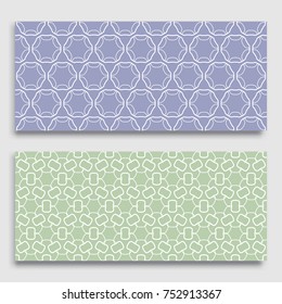 Seamless horizontal borders with repeating line texture. Geometric seamless lace patterns collection for banners, greeting cards or birthday invitations. Ethnic arabic, indian, turkish ornament
