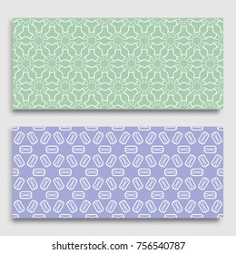 Seamless horizontal borders with repeating line texture. Geometric seamless lace patterns collection for banners, greeting cards or birthday invitations. Ethnic arabic, indian, turkish ornament