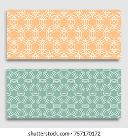 Seamless horizontal borders with repeating line texture. Geometric seamless lace patterns collection for banners, greeting cards or birthday invitations. Ethnic arabic, indian, turkish ornament