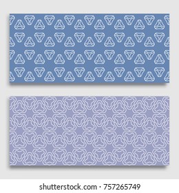 Seamless horizontal borders with repeating line texture. Geometric seamless lace patterns collection for banners, greeting cards or birthday invitations. Ethnic arabic, indian, turkish ornament