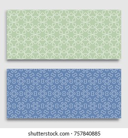 Seamless horizontal borders with repeating line texture. Geometric seamless lace patterns collection for banners, greeting cards or birthday invitations. Ethnic arabic, indian, turkish ornament