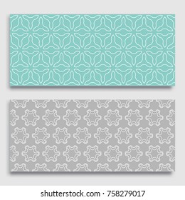 Seamless horizontal borders with repeating line texture. Geometric seamless lace patterns collection for banners, greeting cards or birthday invitations. Ethnic arabic, indian, turkish ornament