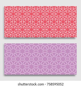 Seamless horizontal borders with repeating line texture. Geometric seamless lace patterns collection for banners, greeting cards or birthday invitations. Ethnic arabic, indian, turkish ornament
