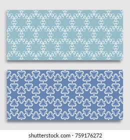 Seamless horizontal borders with repeating line texture. Geometric seamless lace patterns collection for banners, greeting cards or birthday invitations. Ethnic arabic, indian, turkish ornament