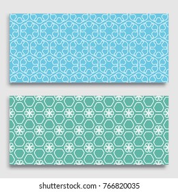 Seamless horizontal borders with repeating line texture. Geometric seamless lace patterns collection for banners, greeting cards or birthday invitations. Ethnic arabic, indian, turkish ornament
