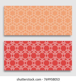 Seamless horizontal borders with repeating line texture. Geometric seamless lace patterns collection for banners, greeting cards or birthday invitations. Ethnic arabic, indian, turkish ornament