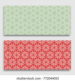 Seamless horizontal borders with repeating line texture. Geometric seamless lace patterns collection for banners, greeting cards or birthday invitations. Ethnic arabic, indian, turkish ornament