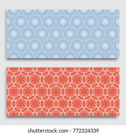 Seamless horizontal borders with repeating line texture. Geometric seamless lace patterns collection for banners, greeting cards or birthday invitations. Ethnic arabic, indian, turkish ornament