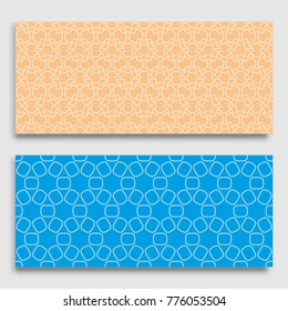Seamless horizontal borders with repeating line texture. Geometric seamless lace patterns collection for banners, greeting cards or birthday invitations. Ethnic arabic, indian, turkish ornament