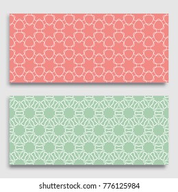Seamless horizontal borders with repeating line texture. Geometric seamless lace patterns collection for banners, greeting cards or birthday invitations. Ethnic arabic, indian, turkish ornament