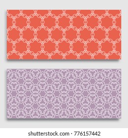 Seamless horizontal borders with repeating line texture. Geometric seamless lace patterns collection for banners, greeting cards or birthday invitations. Ethnic arabic, indian, turkish ornament