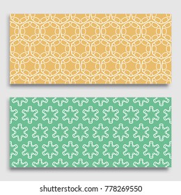 Seamless horizontal borders with repeating line texture. Geometric seamless lace patterns collection for banners, greeting cards or birthday invitations. Ethnic arabic, indian, turkish ornament