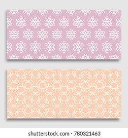 Seamless horizontal borders with repeating line texture. Geometric seamless lace patterns collection for banners, greeting cards or birthday invitations. Ethnic arabic, indian, turkish ornament