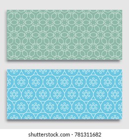 Seamless horizontal borders with repeating line texture. Geometric seamless lace patterns collection for banners, greeting cards or birthday invitations. Ethnic arabic, indian, turkish ornament