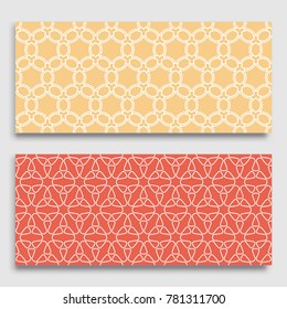 Seamless horizontal borders with repeating line texture. Geometric seamless lace patterns collection for banners, greeting cards or birthday invitations. Ethnic arabic, indian, turkish ornament