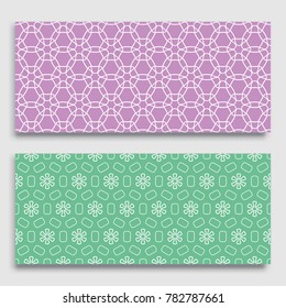 Seamless horizontal borders with repeating line texture. Geometric seamless lace patterns collection for banners, greeting cards or birthday invitations. Ethnic arabic, indian, turkish ornament