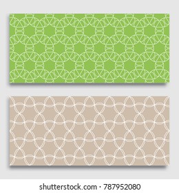 Seamless horizontal borders with repeating line texture. Geometric seamless lace patterns collection for banners, greeting cards or birthday invitations. Ethnic arabic, indian, turkish ornament