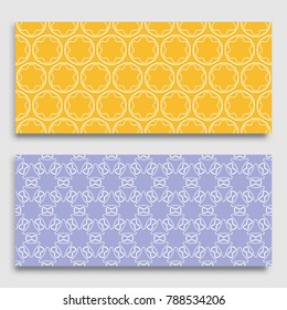 Seamless horizontal borders with repeating line texture. Geometric seamless lace patterns collection for banners, greeting cards or birthday invitations. Ethnic arabic, indian, turkish ornament