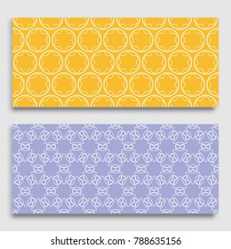 Seamless horizontal borders with repeating line texture. Geometric seamless lace patterns collection for banners, greeting cards or birthday invitations. Ethnic arabic, indian, turkish ornament