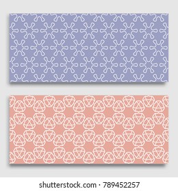 Seamless horizontal borders with repeating line texture. Geometric seamless lace patterns collection for banners, greeting cards or birthday invitations. Ethnic arabic, indian, turkish ornament