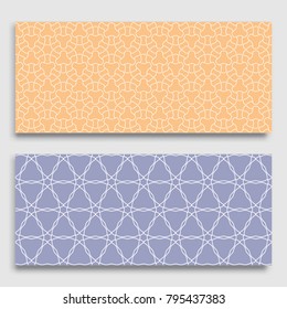 Seamless horizontal borders with repeating line texture. Geometric seamless lace patterns collection for banners, greeting cards or birthday invitations. Ethnic arabic, indian, turkish ornament