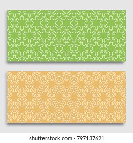 Seamless horizontal borders with repeating line texture. Geometric seamless lace patterns collection for banners, greeting cards or birthday invitations. Ethnic arabic, indian, turkish ornament