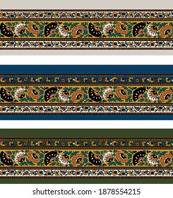 Seamless horizontal ethnic border tile