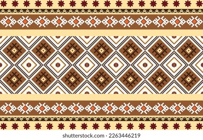 Seamless horizontal ethnic pattern, Vector geometric shape design for decoration background. Abstract geometric ethnic seamless pattern.