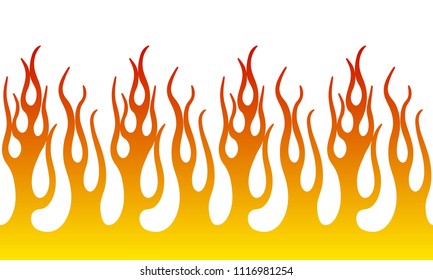 Seamless Horizontal Fire Flame Illustration Clip Stock Vector (Royalty ...