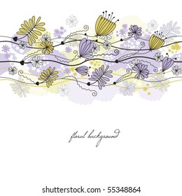 seamless horizontal floral background