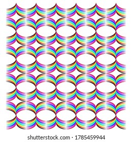 Bandera Arcoiris De Color Geométrico Horizontal Sin Perforación Onda Patrón Vector De Fondo Blanco Claro