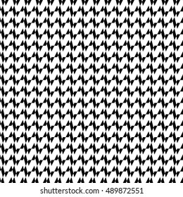 Seamless horizontal jagged striped pattern. Repeated black angular lines on white background. Sharp waves abstract wallpaper. Zigzag motif. For scrapbook paper, textile print. Wavy vector illustration