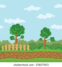 Pixel Art Game Scene Ground Grass Stock Vector (Royalty Free) 601423187 ...