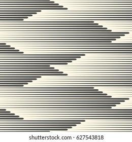 Seamless Horizontal Line Pattern. Abstract Fabric Texture. Vector Black And White Background