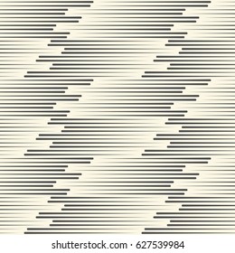 Seamless Horizontal Line Pattern. Vector Black And White Background. Abstract Minimal Fashion Design