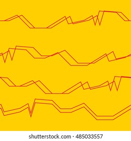 Seamless horizontal lines pattern in red an yellow colors. Good for textile, package or other decoration.
