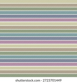 Seamless Horizontal Multi Color Twill Stripe Vector Background