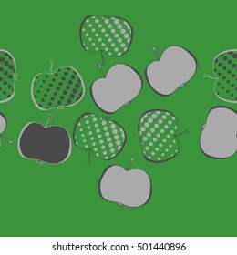 Seamless  horizontal pattern with apples motif,halftone.