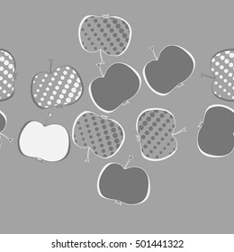 Seamless  horizontal pattern with apples motif,halftone.