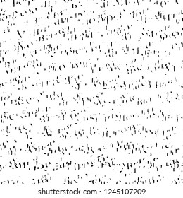 Seamless horizontal pattern is distorted, unreadable text of the letter. Vector illustration