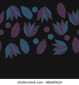Seamless horizontal  pattern of  floral motif.