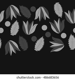 Seamless horizontal  pattern of  floral motif.